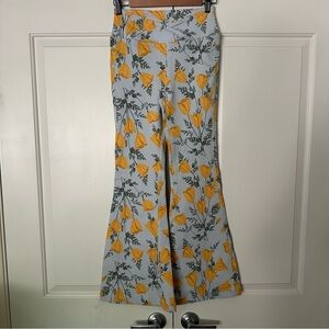 Free People Floral pull on flares